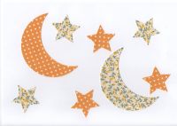 Fabric Iron On Moons and Stars