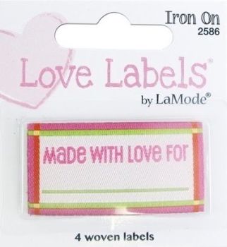 Love Labels, Hand Made With Love For (Pink)