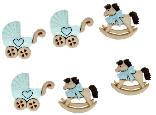 Dress It Up Buttons -Rocking Horse and Pram
