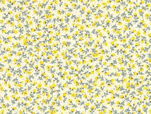 Yellow 100% Cotton fabric, Floral