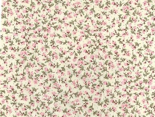 Dusky Pink 100% Cotton fabric, Floral