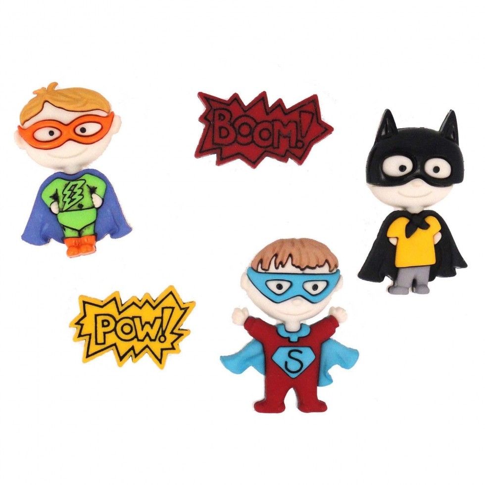 Dress It Up - Craft Buttons -Be My Super Hero