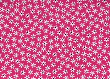 Bright Pink 100% Cotton fabric, Floral