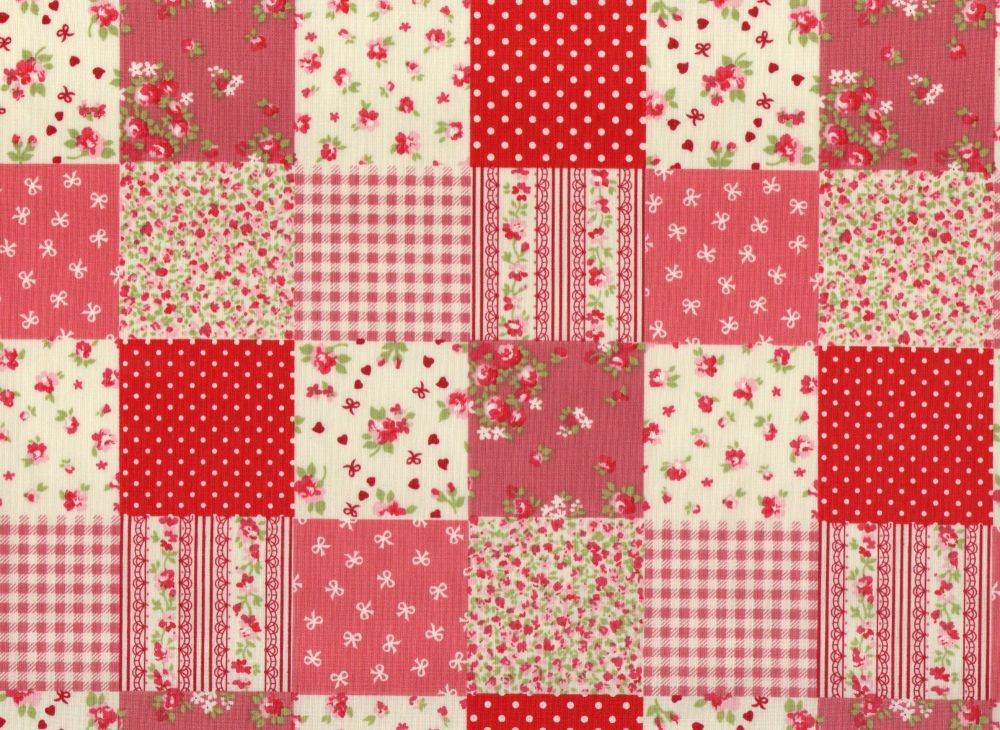 Cotton Fabric Patchwork, Red
