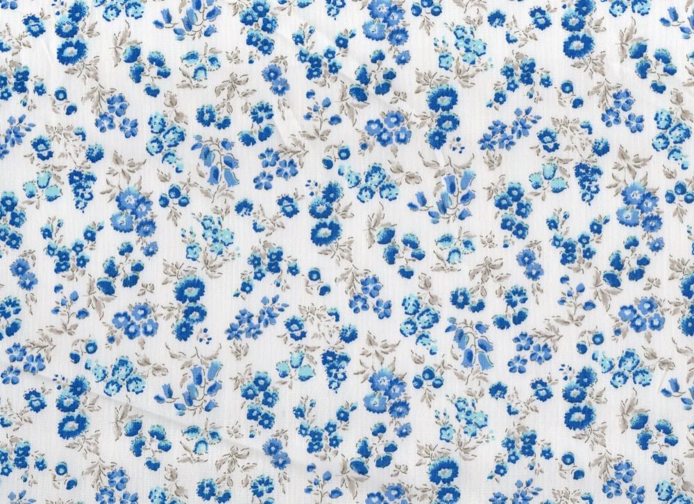 Cotton Fabric Dark Blue Floral