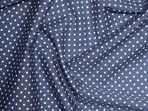 Cotton Fabric ,Dark  blue 3 mm polka dot fabric