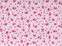 Pink Rose, Pink Background -  100% Cotton Poplin Fabric