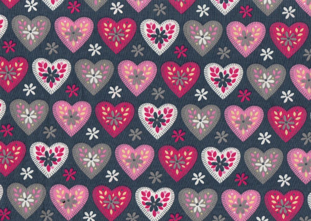 Pink and Grey Hearts, Grey Background