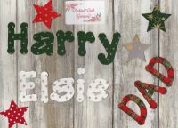 Iron on Fabric Christmas letters, 4-5 cm, Set of 7