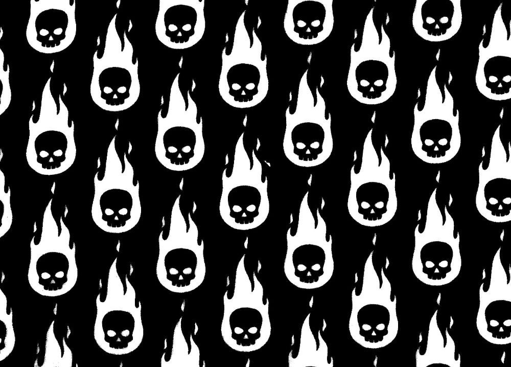 Skulls and flames, Polycotton 