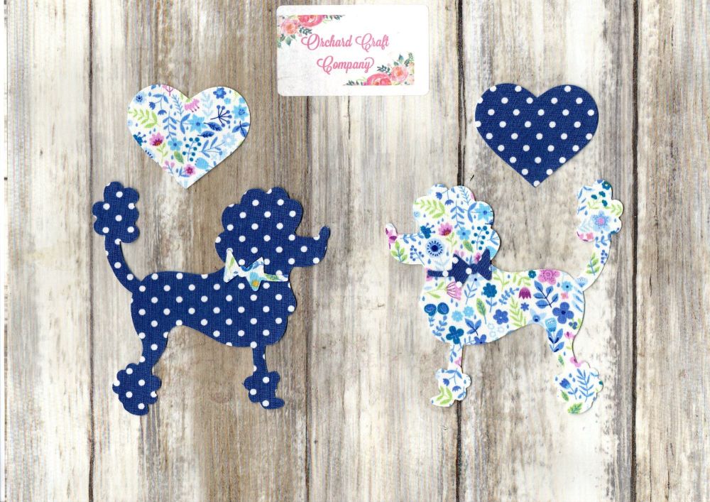 Fabric Iron on Poodle Dogs, Dotty Floral
