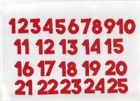 Christmas Advent Calendar, Self adhesive Felt Numbers 1-25 (3cm) Block Font