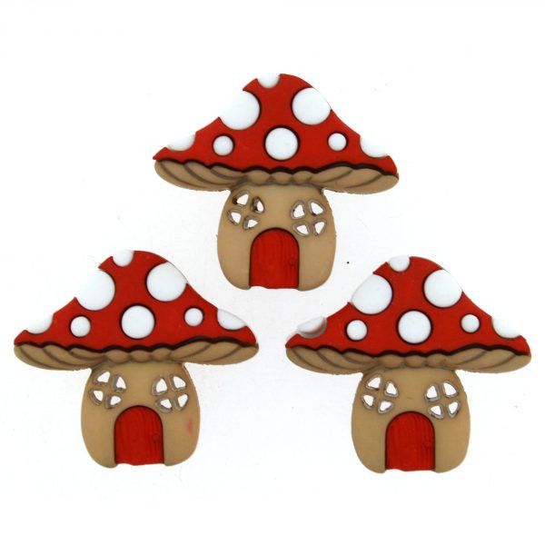 Dress It Up - Craft Buttons - Mushroom Houses