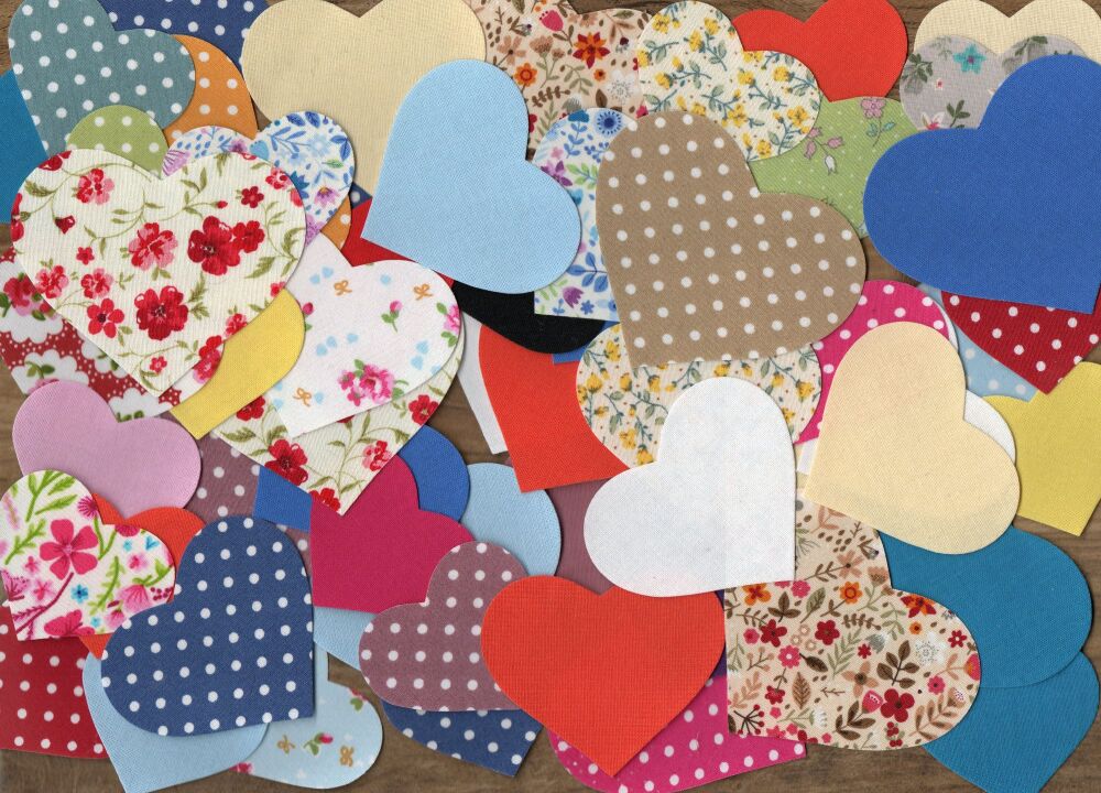 Iron On Hearts (Pack of 50) Sewable or No Sew options
