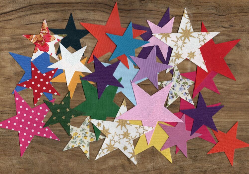 Iron On Stars (Pack of 50) Sewable or No Sew options
