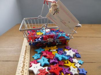 Star Shaped Buttons. Mixed Colours And Sizes.
