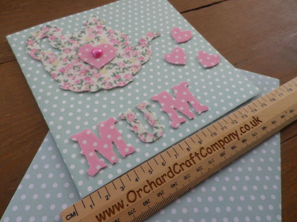 Handmade Fabric Teapot Card