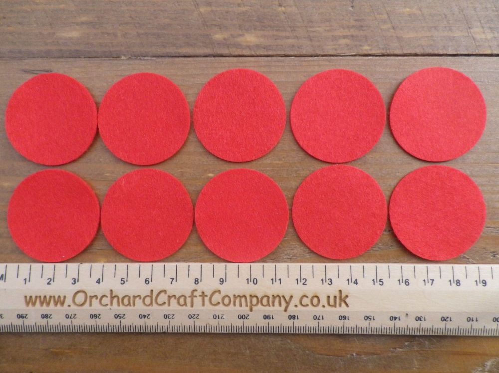 Self Adhesive Felt Circles - 12 Colours to choose from