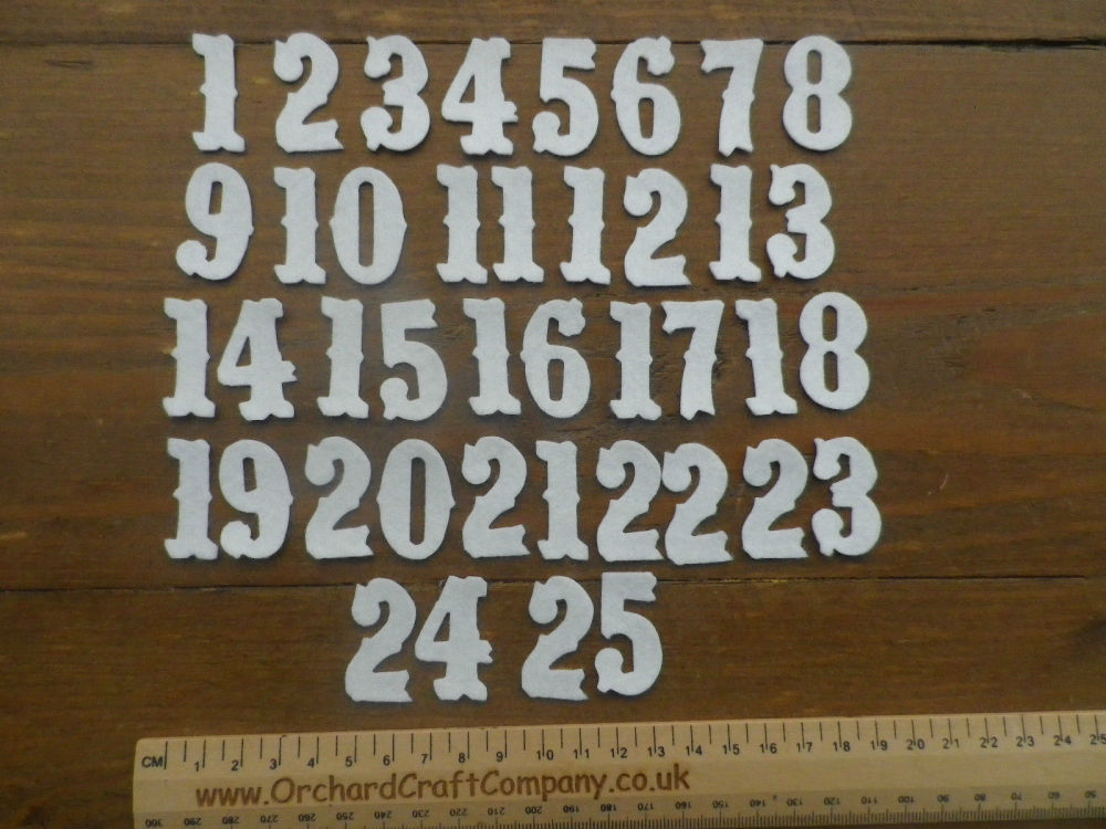 Self adhesive Felt Advent Calendar numbers