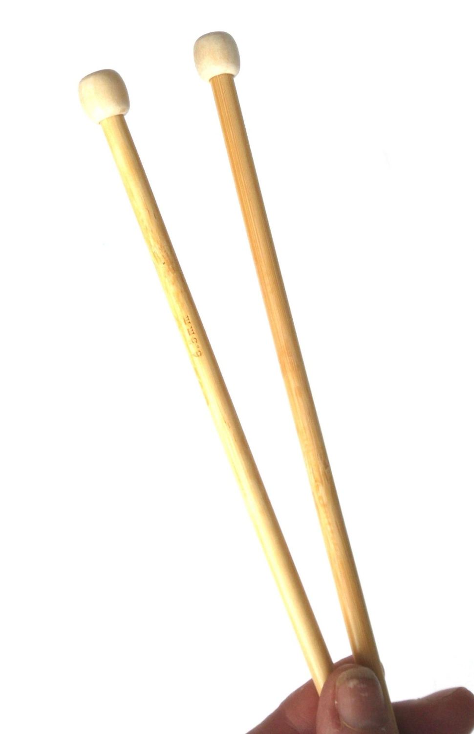 6 -7.5mm bamboo knitting needles 35 cm long 