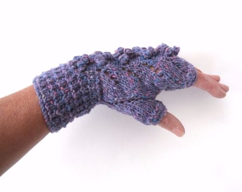 Lilac Wool Lace Fingerless gloves