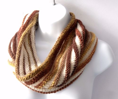 Chocolate , Bananas and cream hand knit cowl