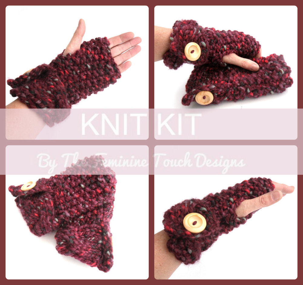Super Chunky Gloves Knitting Kit