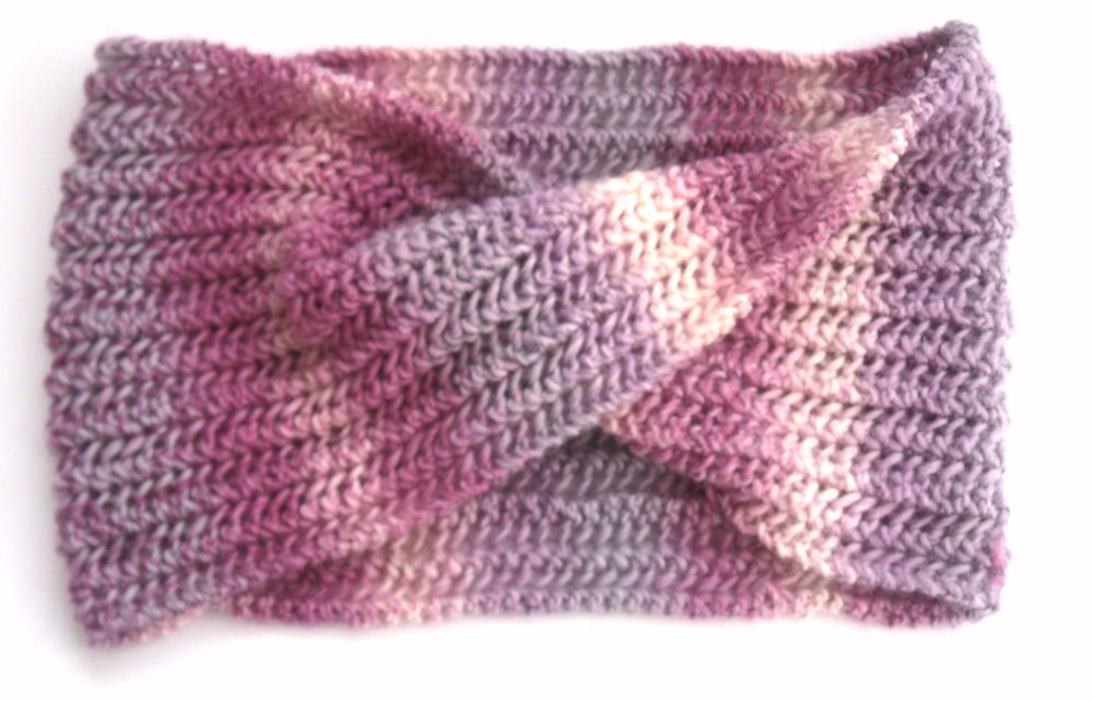 Pink Striped cowl scarf 