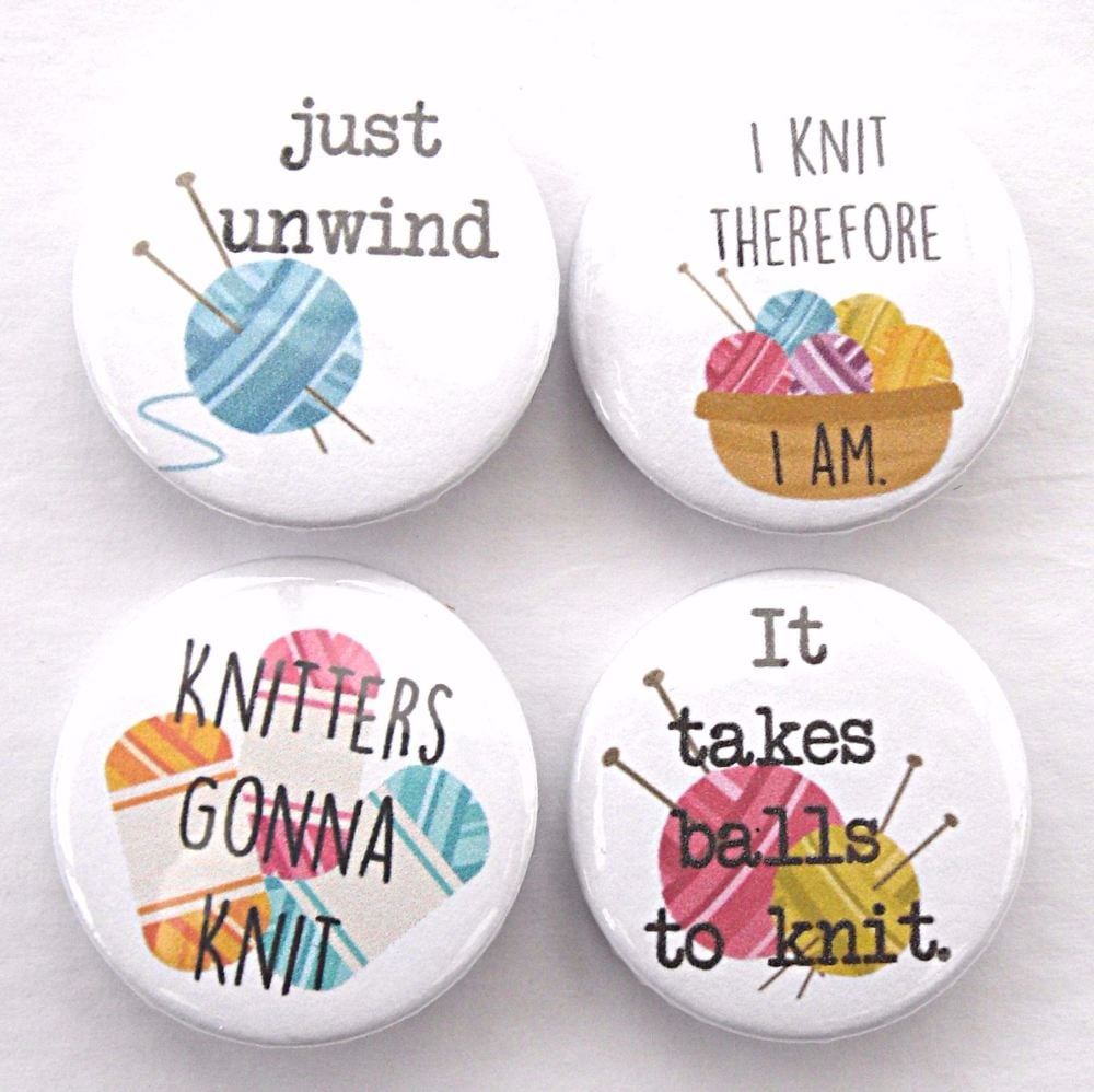 Set of 4 Knitters Badges