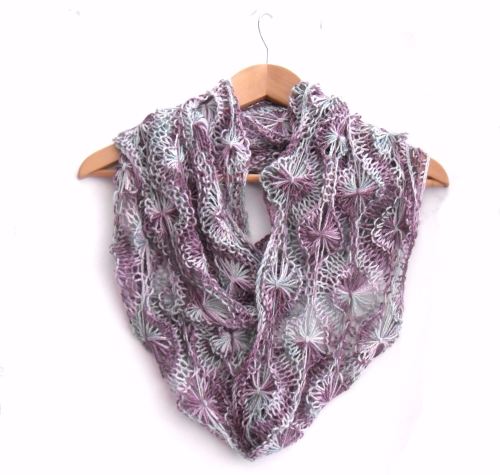 Rainbow Flourite Flowery Infinity Scarf