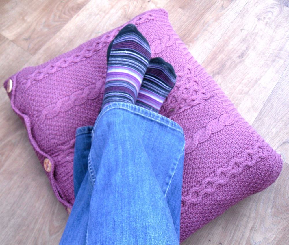 Recycled Pink Cable Cushion / Pillow Throw 