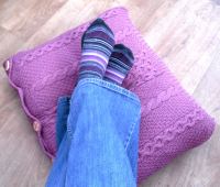 Recycled Pink Cable Cushion / Pillow Throw    SALE