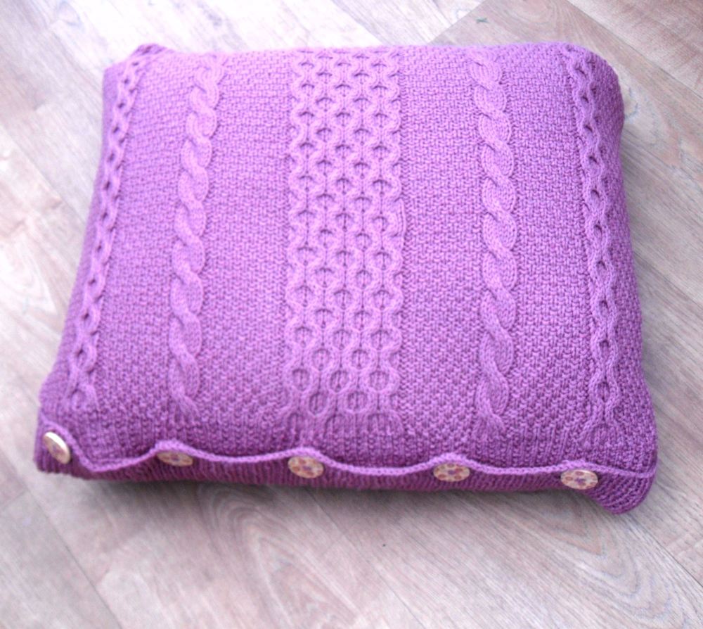 Recycled Pink Cable Cushion / Pillow Throw 