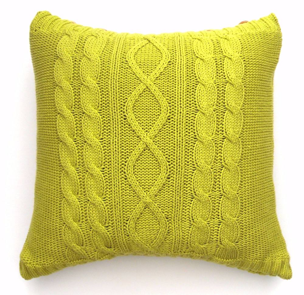 Lime Green Cotton Cushion 