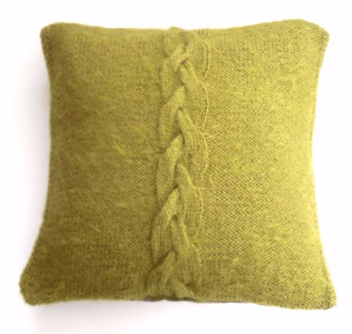 Green Hand Knit Cushion 14