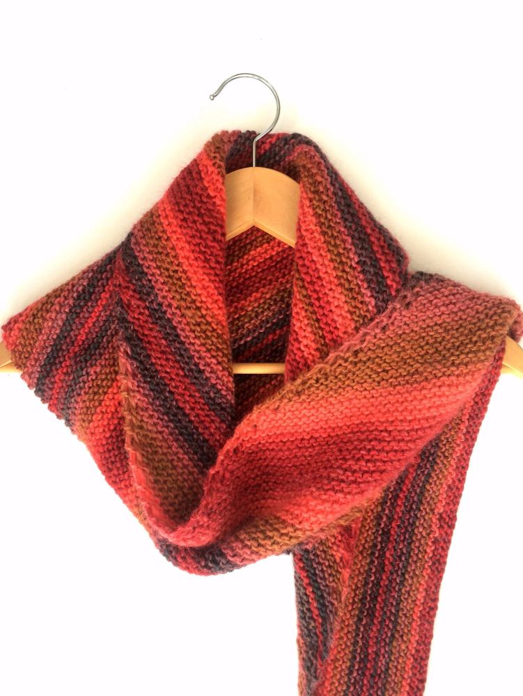 Red knitted shawl
