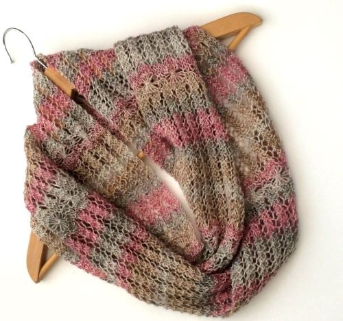 Pastel Striped lace infinity scarf