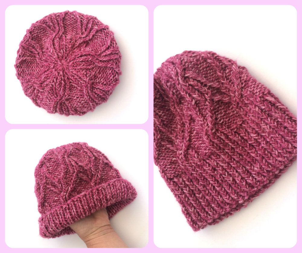 Raspberry Pink Cable hat