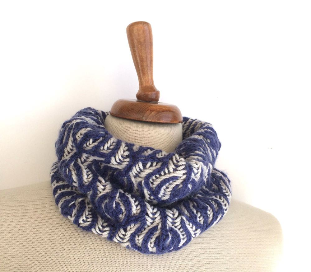 Floral reversible wool cowl