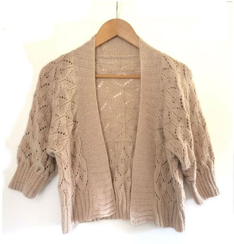 Wedding Lace Bolero Style hand knit Jacket in baby alpaca