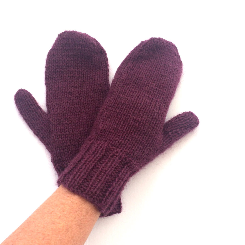 Purple Wool Mittens