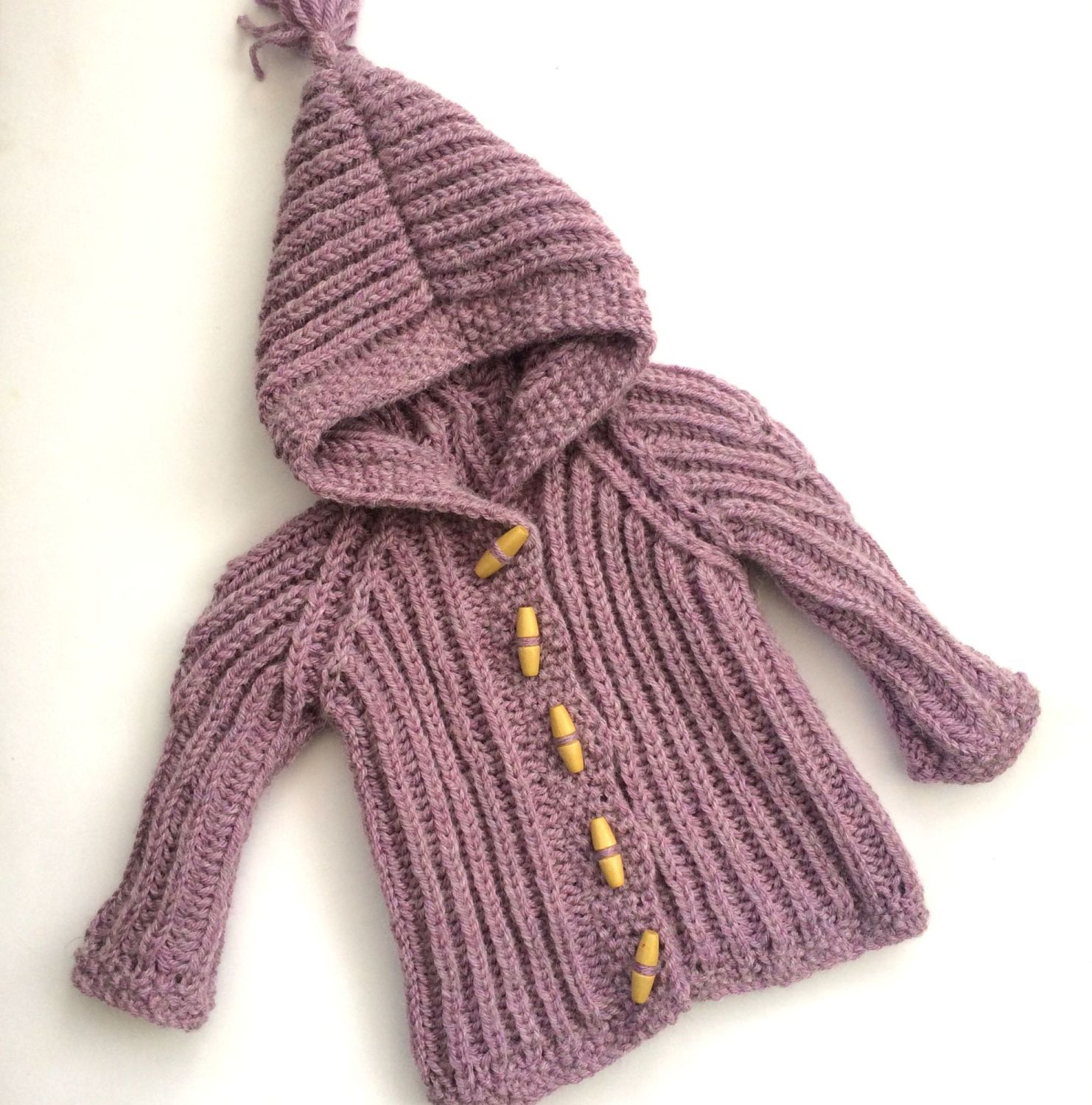 Baby's Jacket Knitting Pattern Hooded Jacket Brioche knitting