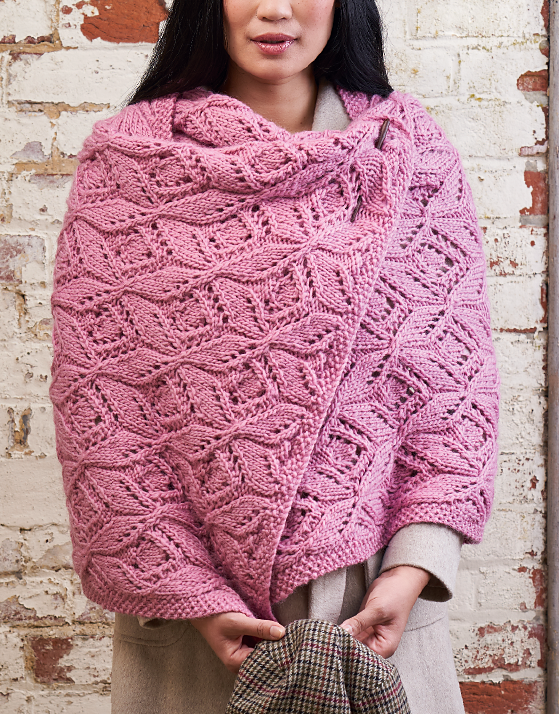Cyclamen Chunky Lace Wrap Knitting Pattern