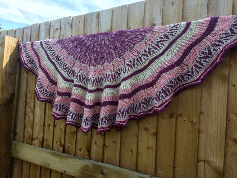 Brioche Blossom Shawl Knitting pattern