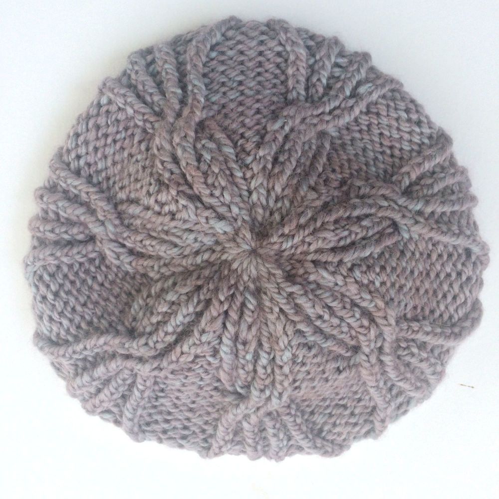 Flower Cable Beanie Hat knitting Pattern