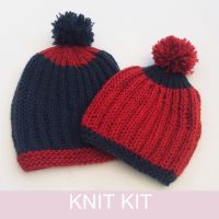 2 Brioche Hats knitting kit