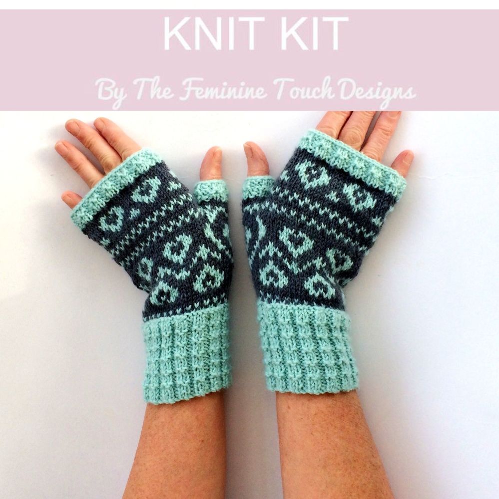 Sweet Heart Gloves knitting kit