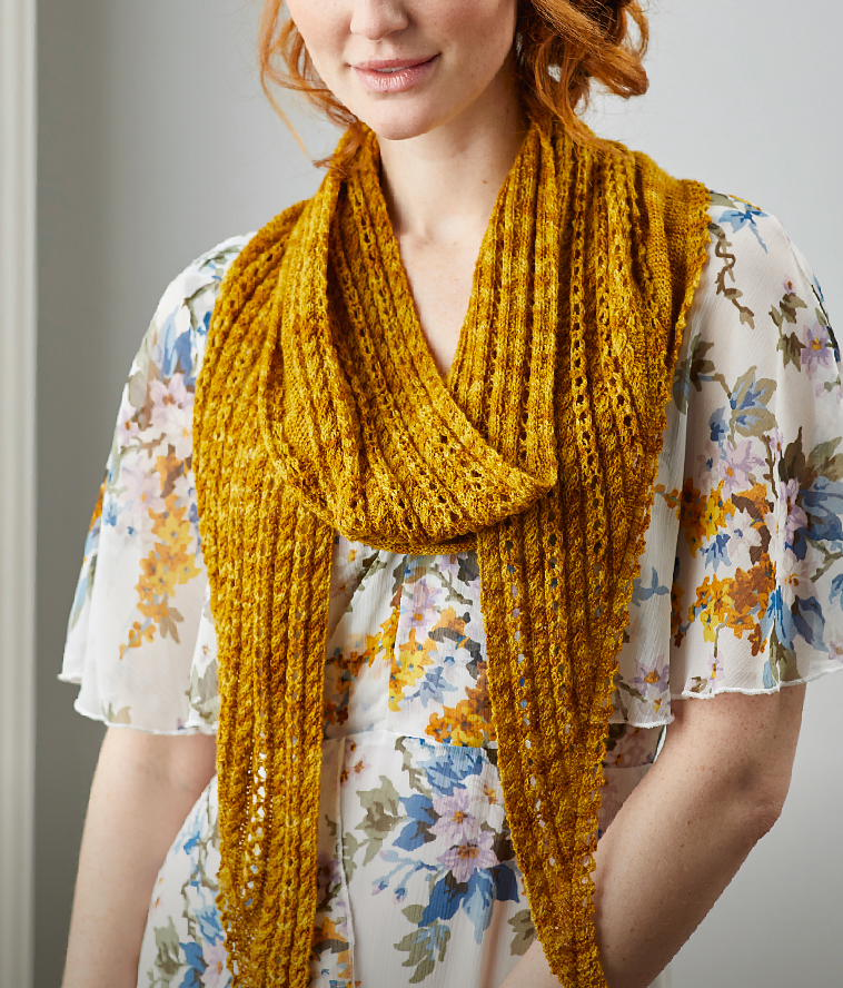 Cable and Lace Shawlette Knitting Pattern