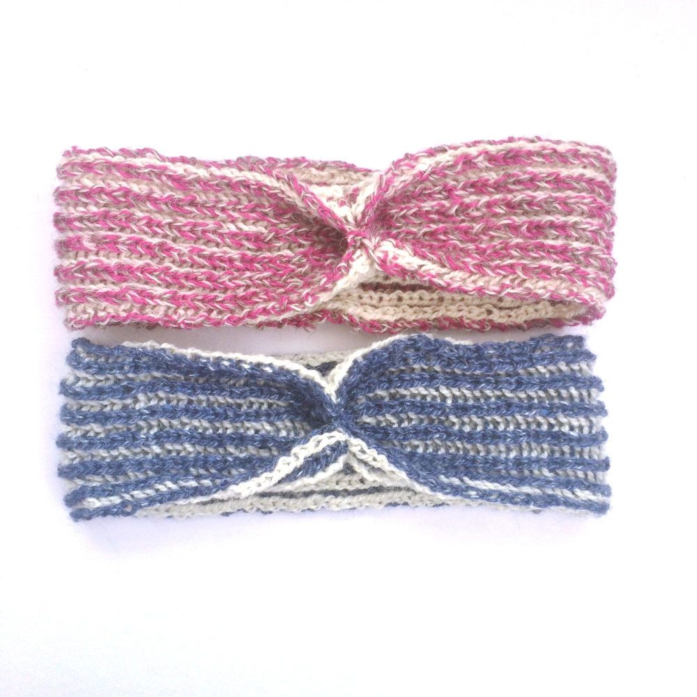 Brioche hand knit headband