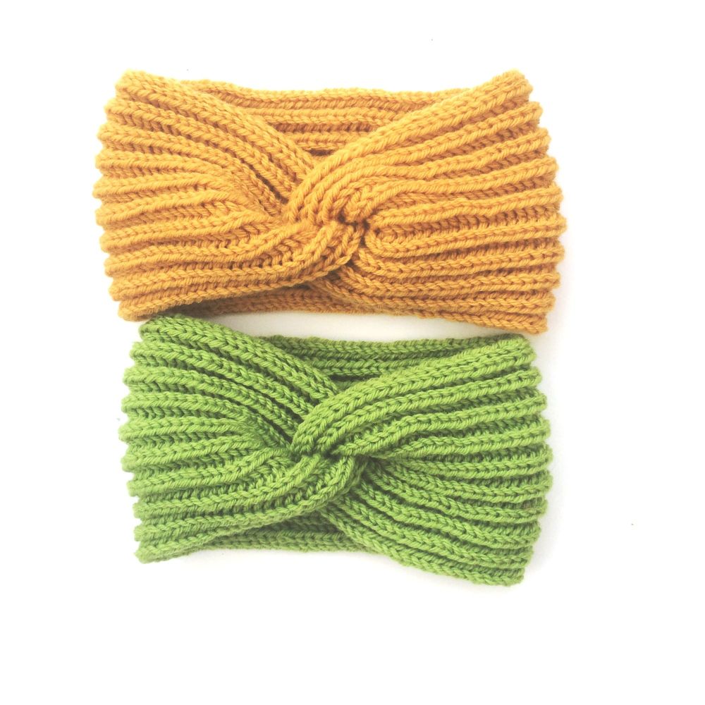 Chunky Brioche wool hand knit headband